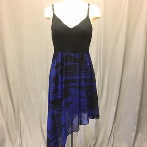 Forever 21 Black and Blue Asymmetrical Hem Dress